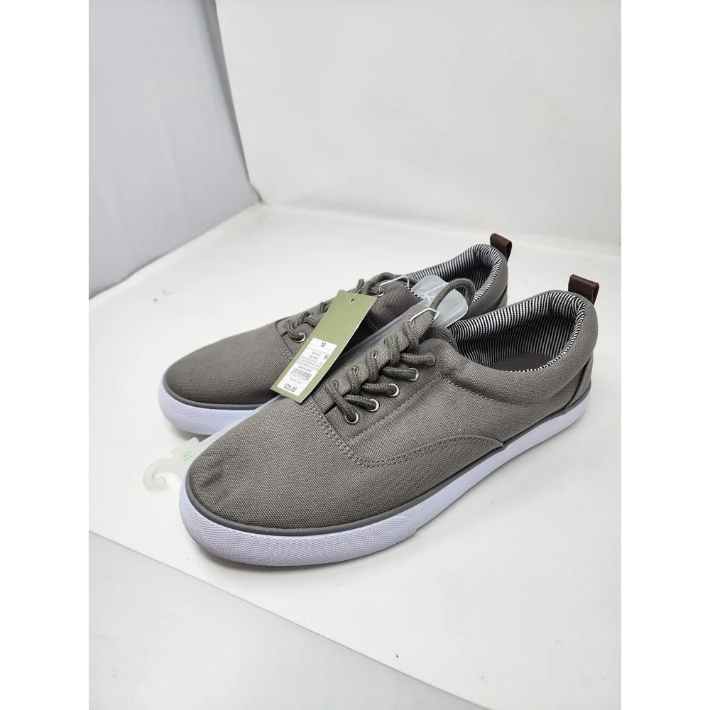 Goodfellow & Co Mens Low Top Lace Up Sneakers Gray Canvas Casual Size 10